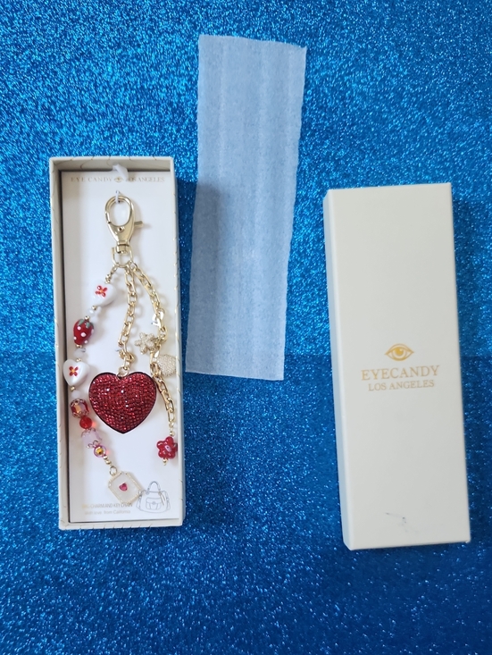 eye candy Accessories - Eye candy Red Heart Beaded Key Chain Bag Charm NWT